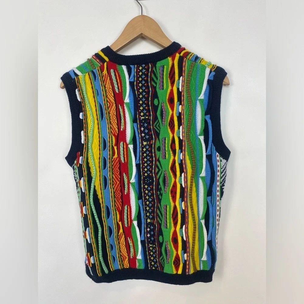 3D 90s Sweater‎ Vest V-neck Colorful